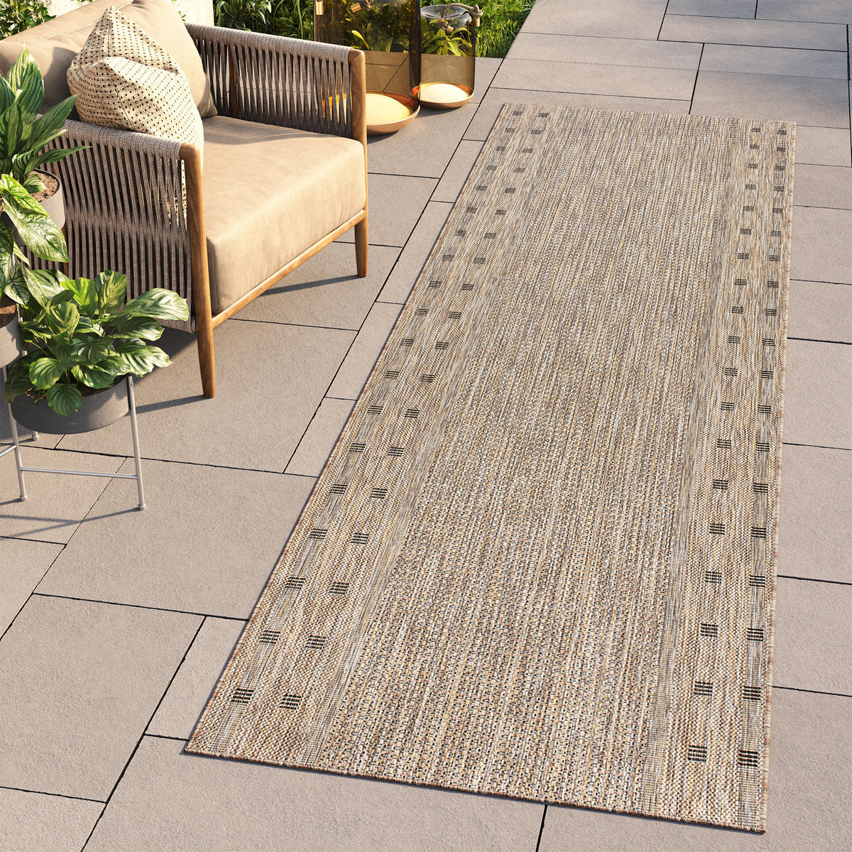 LÄUFER MELISSA Braun Modern Geometrisch 80/1200 cm - Braun, Textil (80/1200cm) - Tapiso