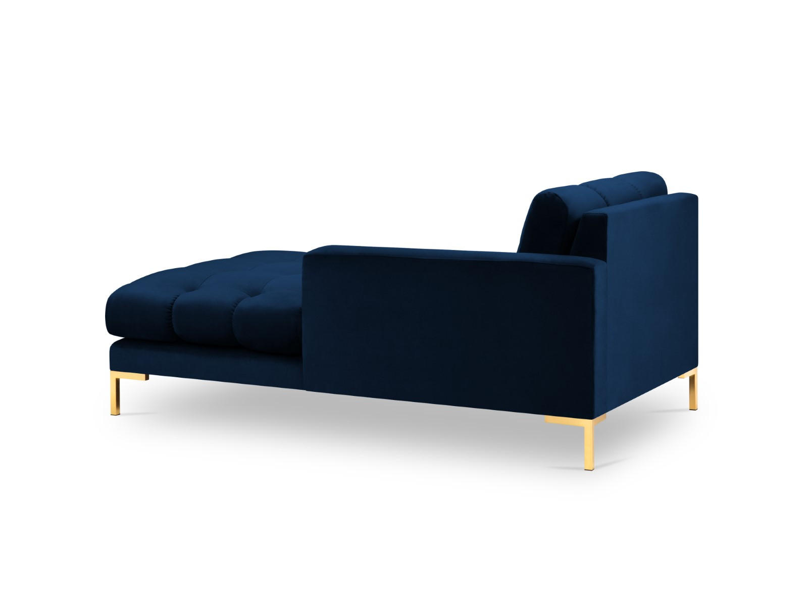 CHAISELONGUE rechts Mamaia aus Samt königsblau - Blau, Textil (102/75/185cm) - Micadoni