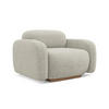 SESSEL Bouclé Stoff Beige - Beige/Hellgrau, Holz/Textil (110/73/95cm) - Makamii