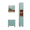 BADMÖBEL-SET Agasta Mintgrün 3 Teile, mit Hochschrank - Mintgrün/Sonoma Eiche, Holzwerkstoff (56/57/28cm) - Vicco