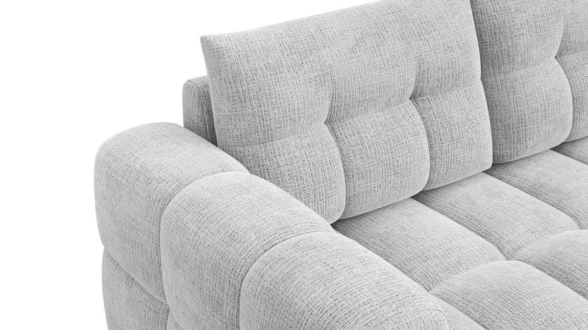 ECKSOFA CLOUDI 4-Sitzer rechts, hellgrau - Hellgrau/Schwarz, Holz/Textil (294/160cm) - Courtois Laville