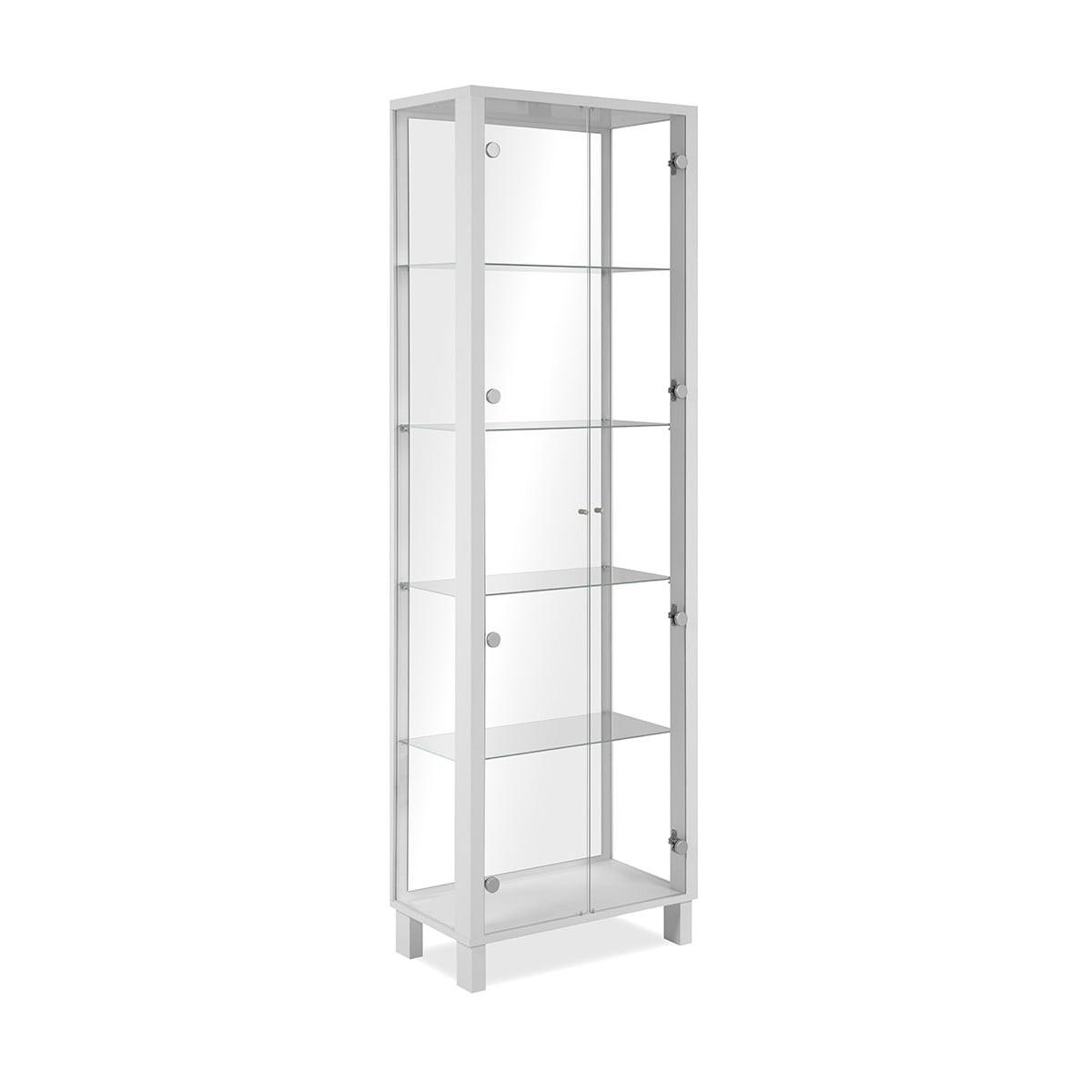 VITRINE 2 Tür und 4 Glasböden - Albi - 62/33/189 cm - Weiß, Holzwerkstoff (33/189/62cm) - Calicosy