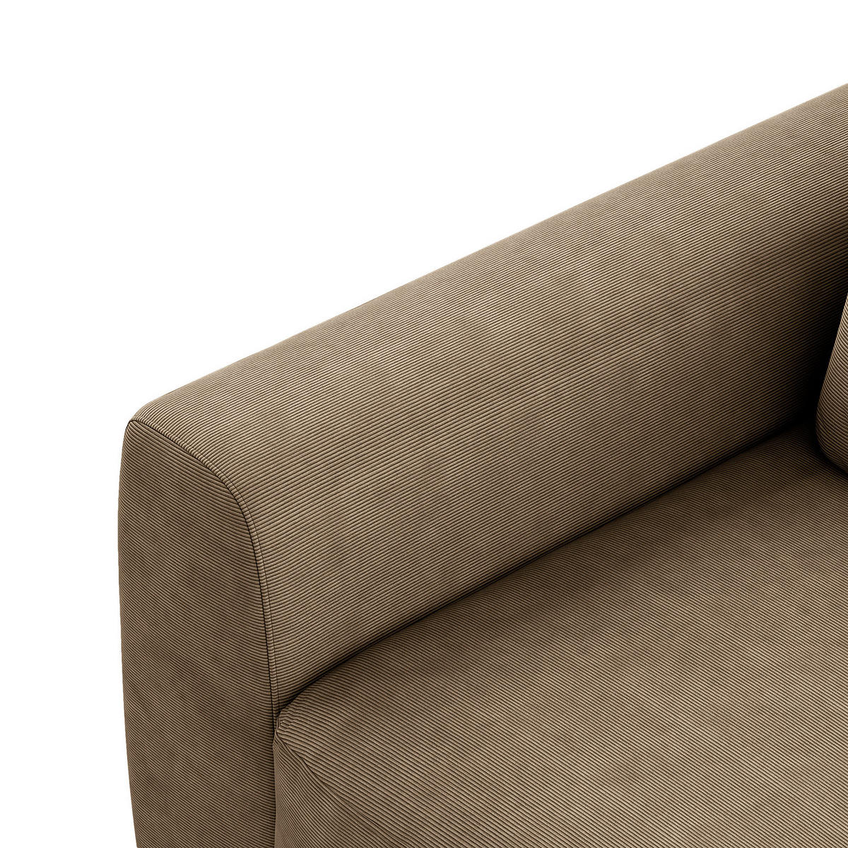 3-SITZER SOFA - Taupe/Schwarz, Kunststoff/Textil (252/80/117cm) - home24