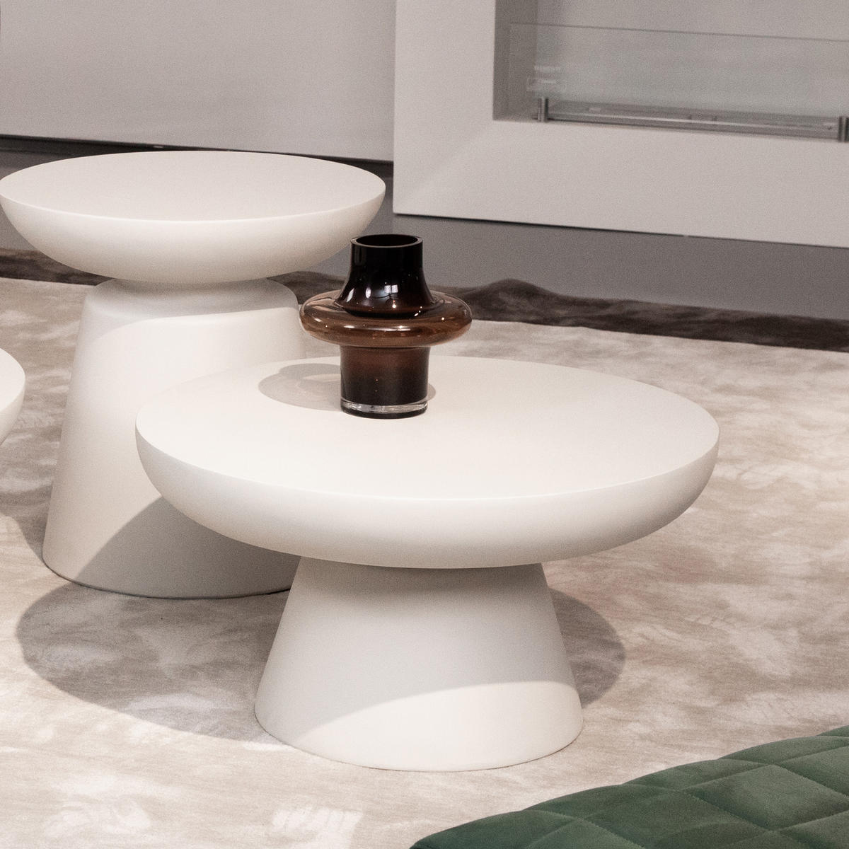 COUCHTISCH KYLIX Klein Betonoptik 66 x 66 x 35 cm - Creme, Naturmaterialien (66/66/35cm) - Elementi
