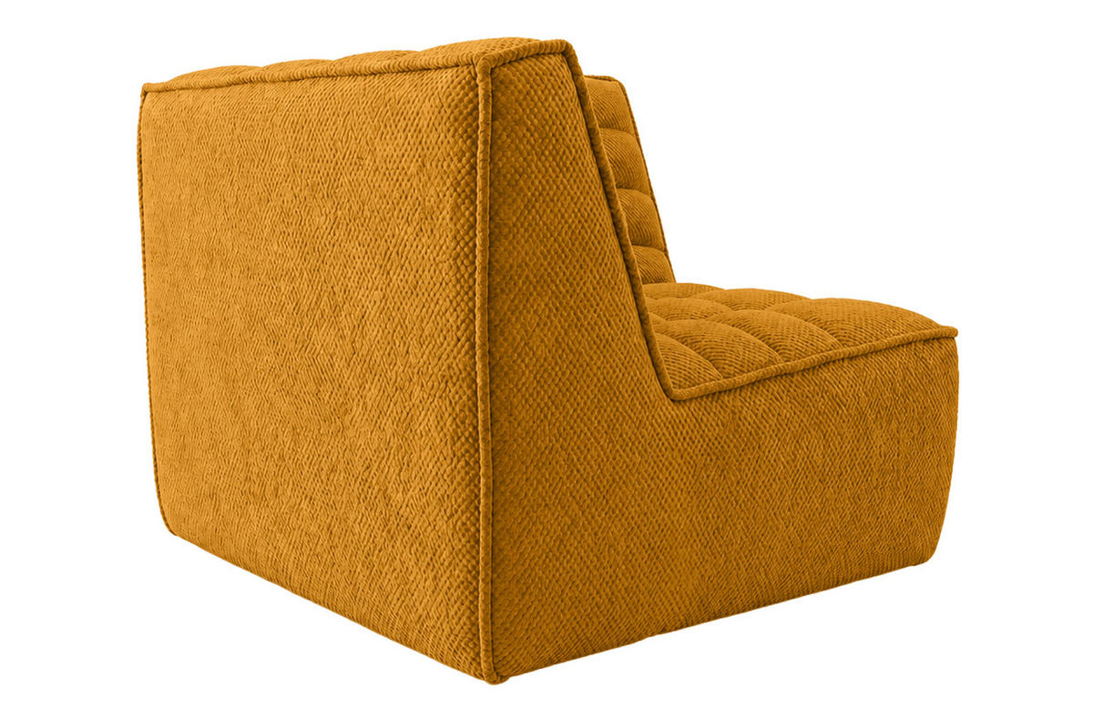 ROHOVÝ MODUL, plyšová tkanina Pop, Hořčicová, LAZY - žlutá, dřevo (93/76/93cm) - Kaiser Möbel