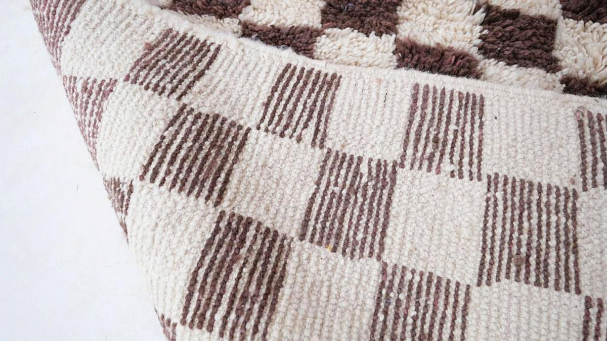 BERBERTEPPICH aus Marokko aus Wolle kariert 200x 300 cm - Braun, Naturmaterialien (200/300cm) - AFK Living