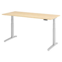 SCHREIBTISCH elektrisch XBHM 80/180/74 cm in Ahornfarben/Silberfarben - Silberfarben/Ahornfarben, Holzwerkstoff (80/180/74cm) - bümö