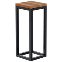 BEISTELLTISCH eckig 20/20/50 cm Holz Eiche - Eichefarben/Schwarz, Holz/Metall (20/20/50cm) - CLP