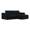 ECKSOFA Rechts Samt Stoff Blau - Blau/Schwarz, Kunststoff/Textil (224/167cm) - Makamii