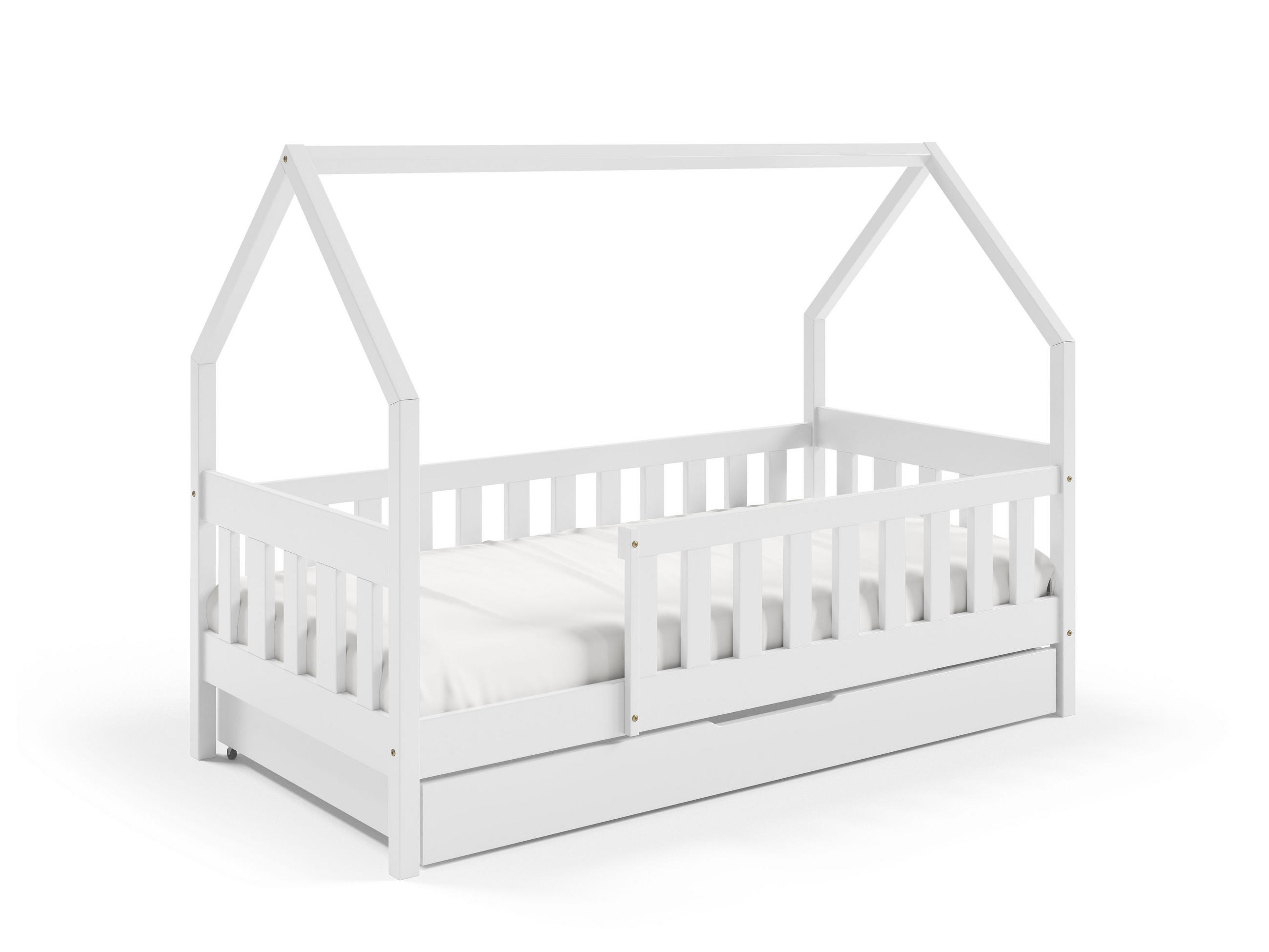 KINDERBETT BELLA mit Bettkasten 80x160 cm Weiß - Weiß, Holz (80/160cm) - MASSENO