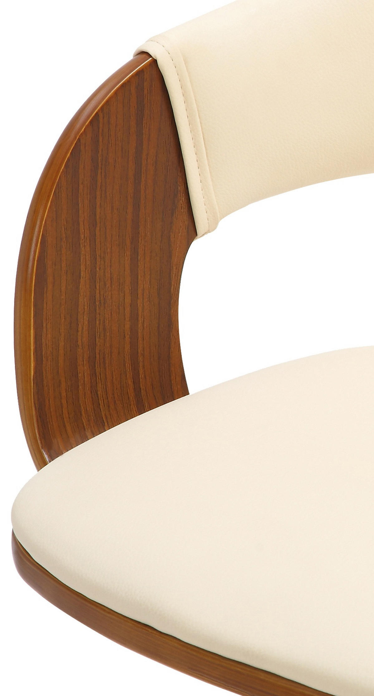 BARHOCKER 2er Set Lederlook walnuss/creme - Walnussfarben/Creme, Textil (50/89/49cm) - CLP