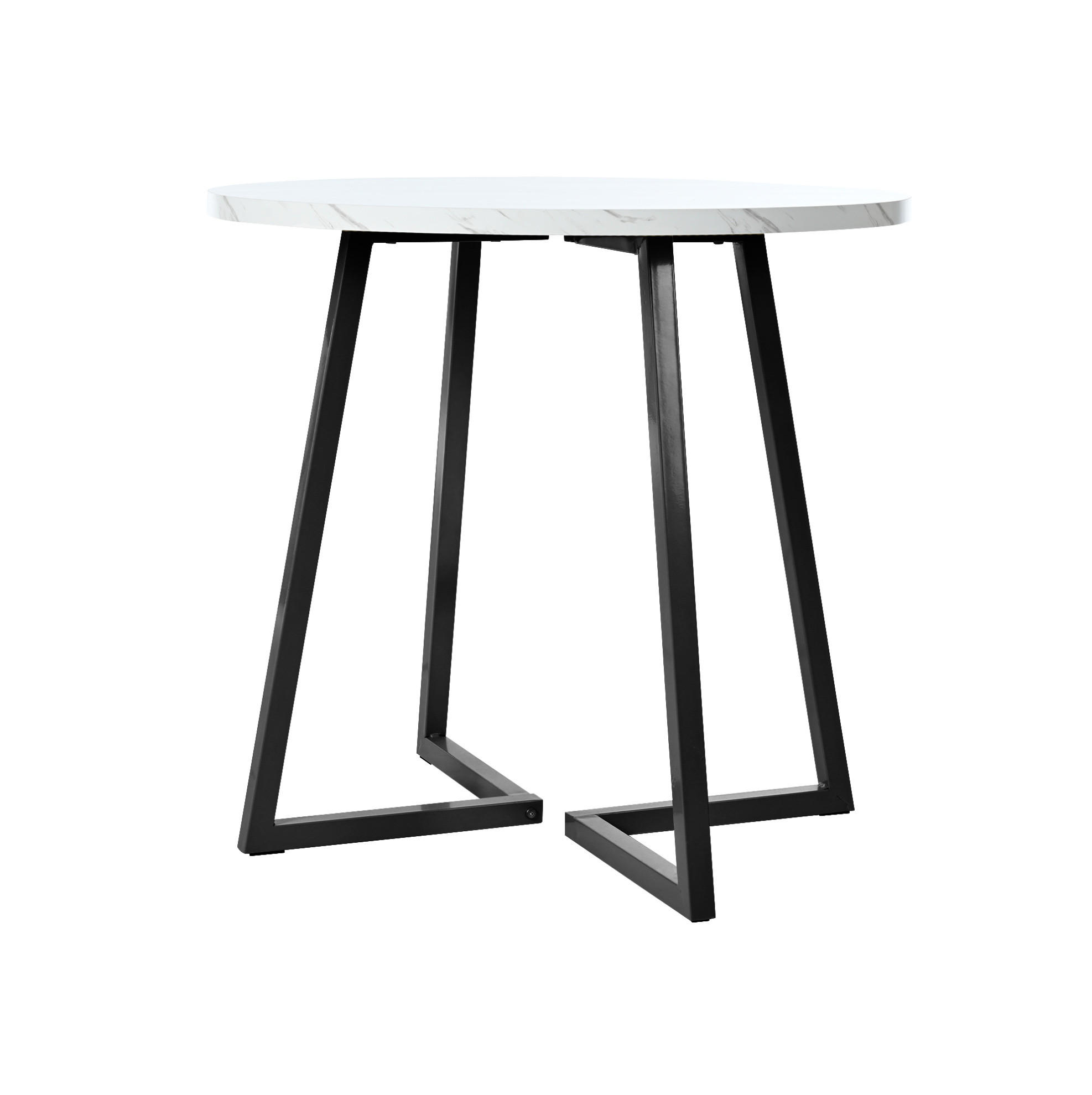 Modfu JÍDELNÍ stůl 80x80x75 cm bílý z MDF a kovu s mramorovým dekorem