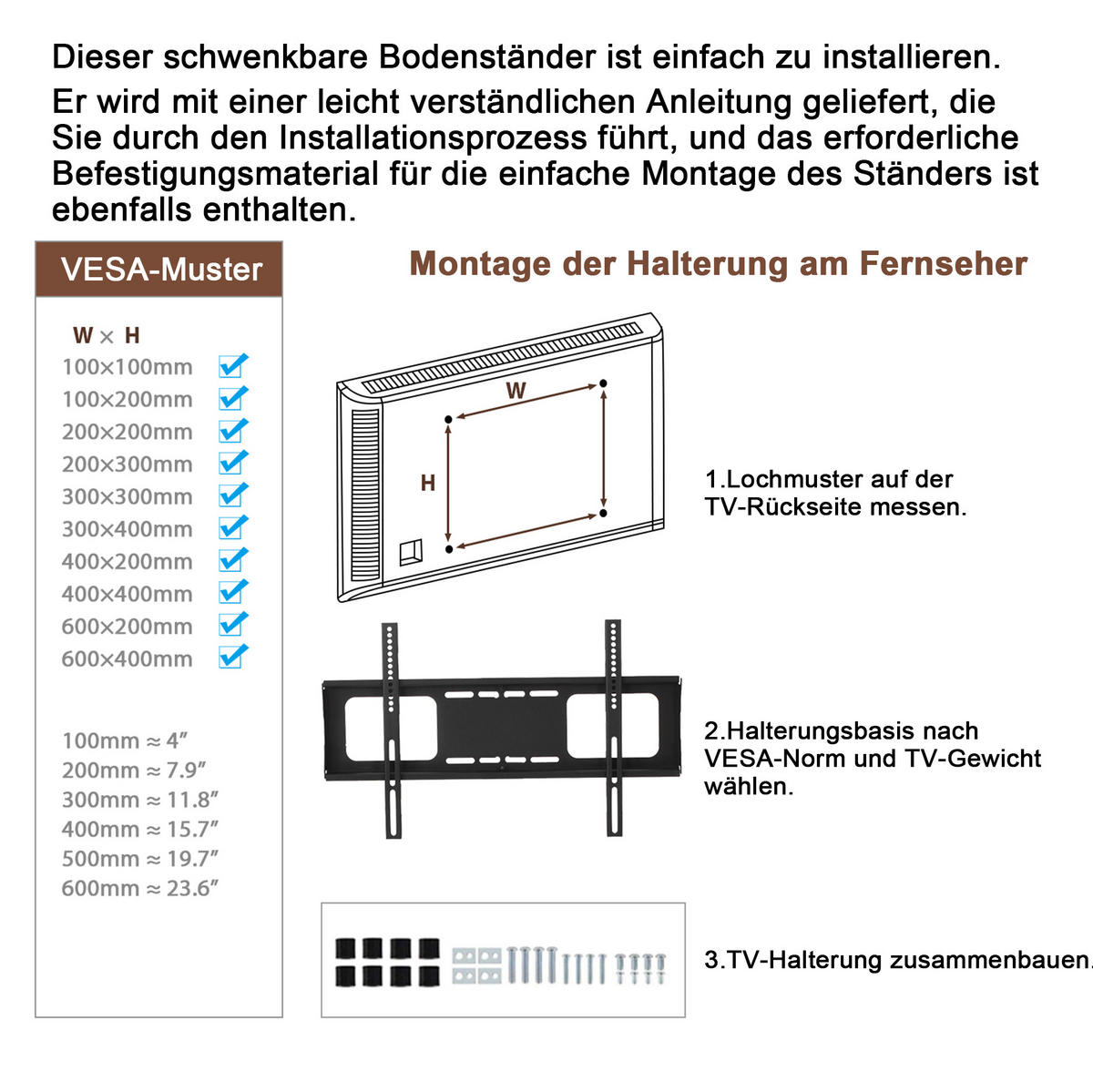 TV stolek 116/42/125 cm z MDF a kovu s nastavitelnou výškou, otočným 30° stojanem a kabelovým vedením, Hnědá - hnědá, kompozitní dřevo (116/125/42cm) - Redom