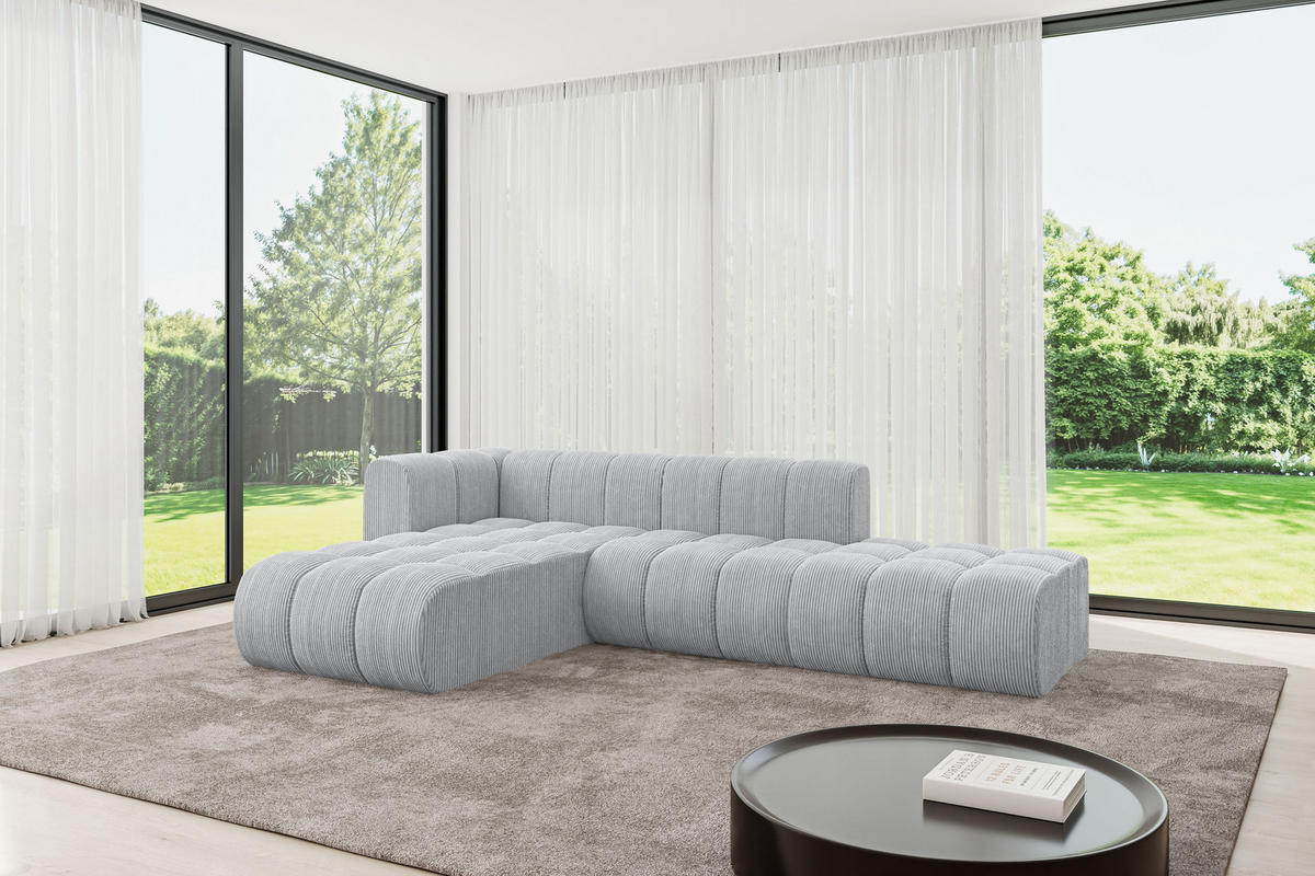 ECKSOFA modulares Sofa Zuvon-L1 - 296x177x70 cm Grau - Grau, Holzwerkstoff/Textil (296/177cm) - ALTDECOR