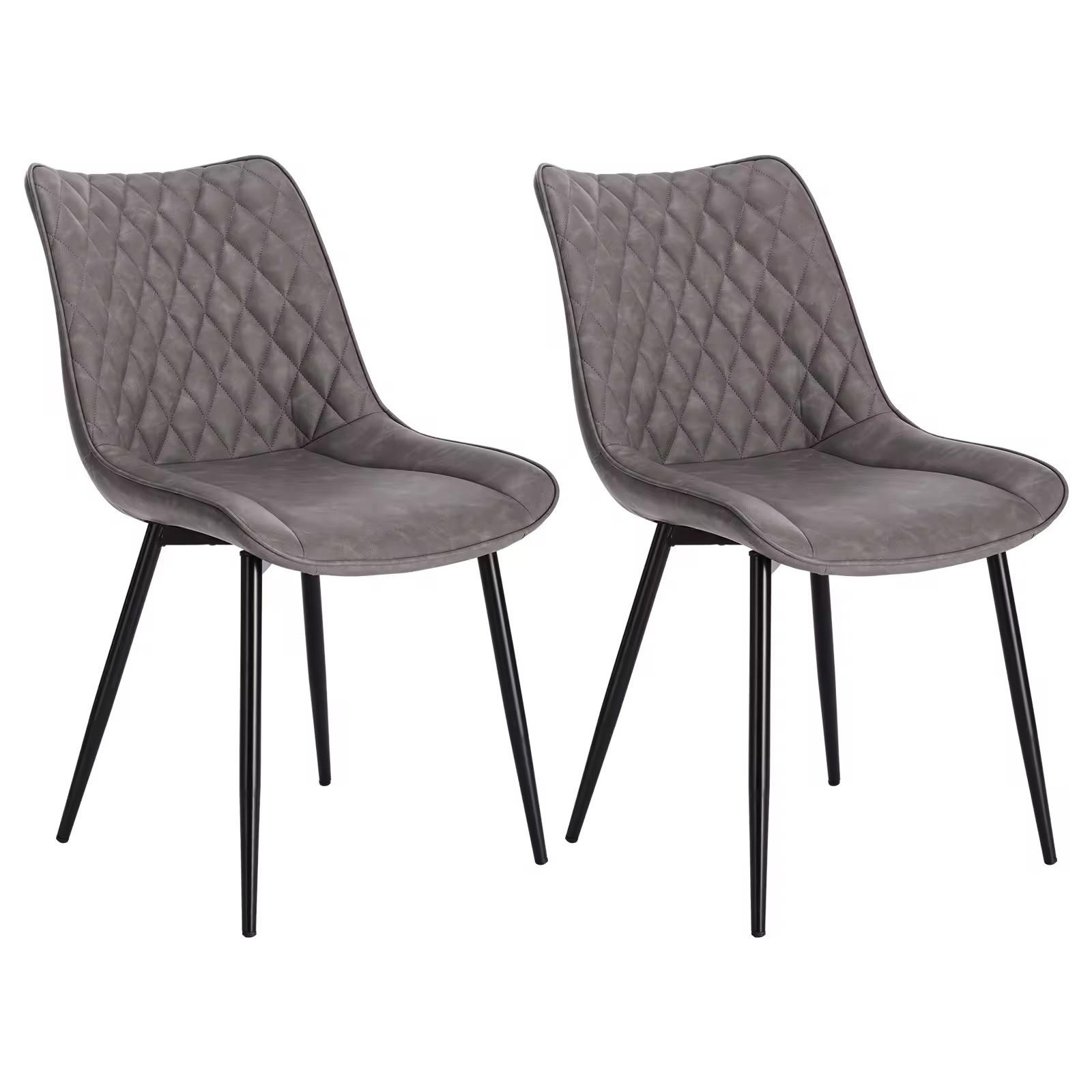 ESSSTUHL 2er-Set mit Metallbeinen Dunkelgrau 85,5 cm - Dunkelgrau, Metall (40.5/85.5/46cm) - Meubliv
