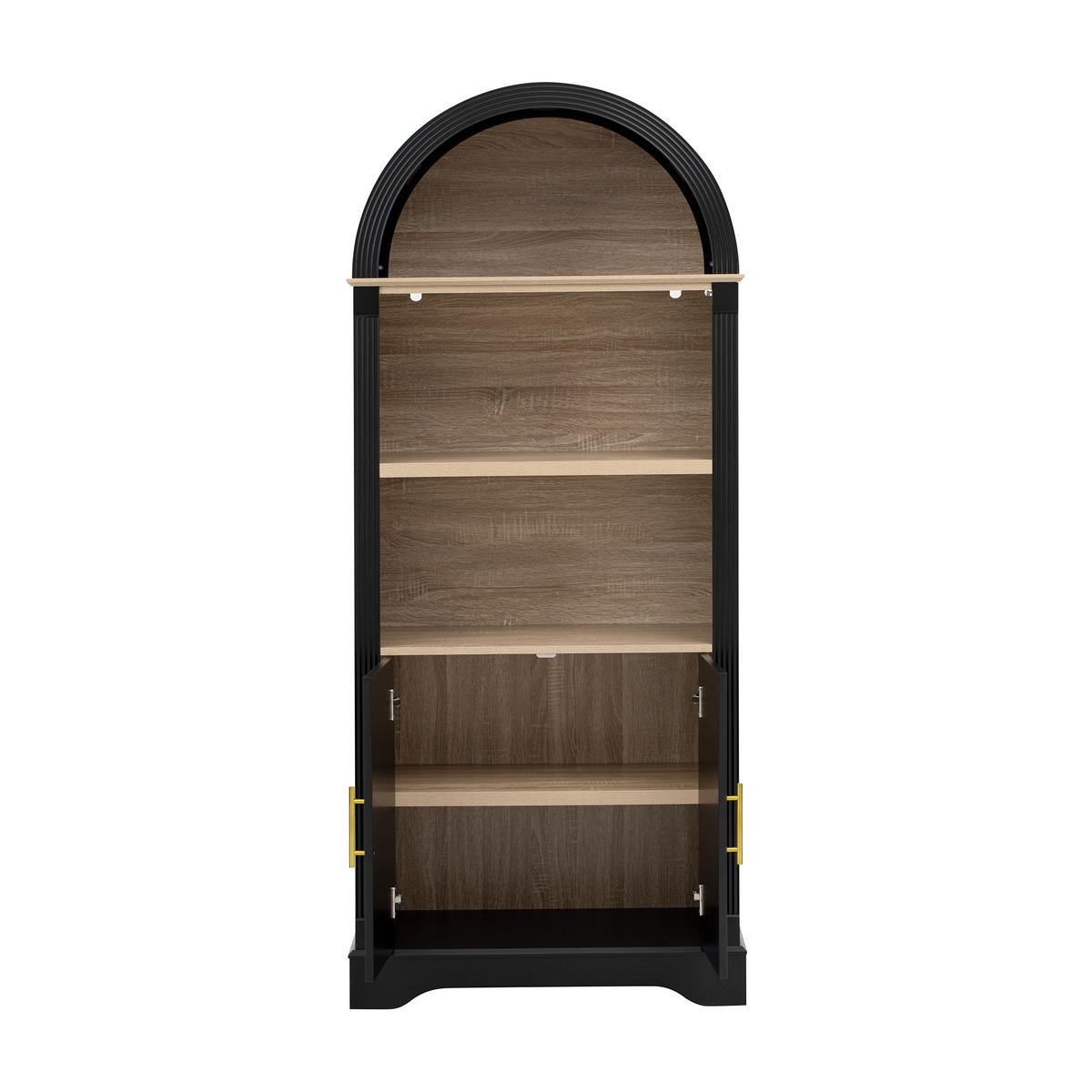 GESCHIRRSCHRANK Schwarz 76.2/40/180 - Schwarz, Holzwerkstoff (76.2/180/40cm)