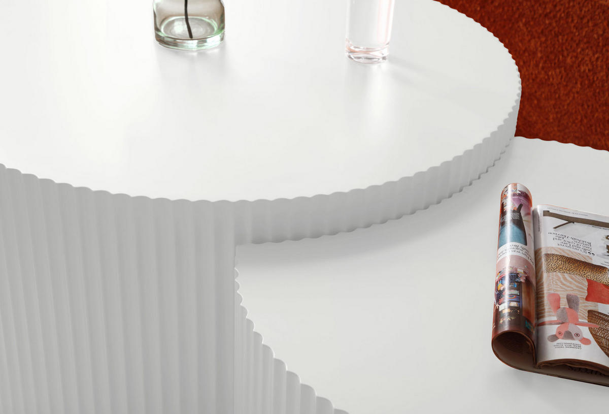 COUCHTISCH 2er-Set 60/40 cm aus MDF in Weiß, platzsparend kombinierbar - Weiß, Holzwerkstoff (80/80/40cm) - BEAOK