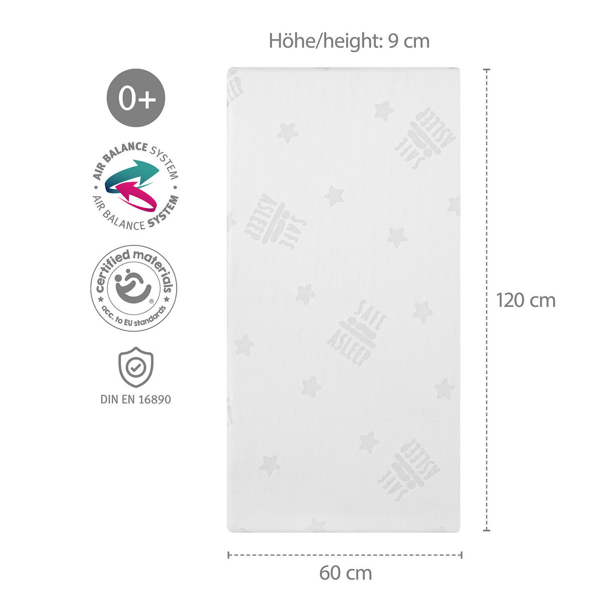 BABYBETTMATRATZE Air Balance EASY 60 x 120 cm - Weiß, Textil (60/120cm) - Roba