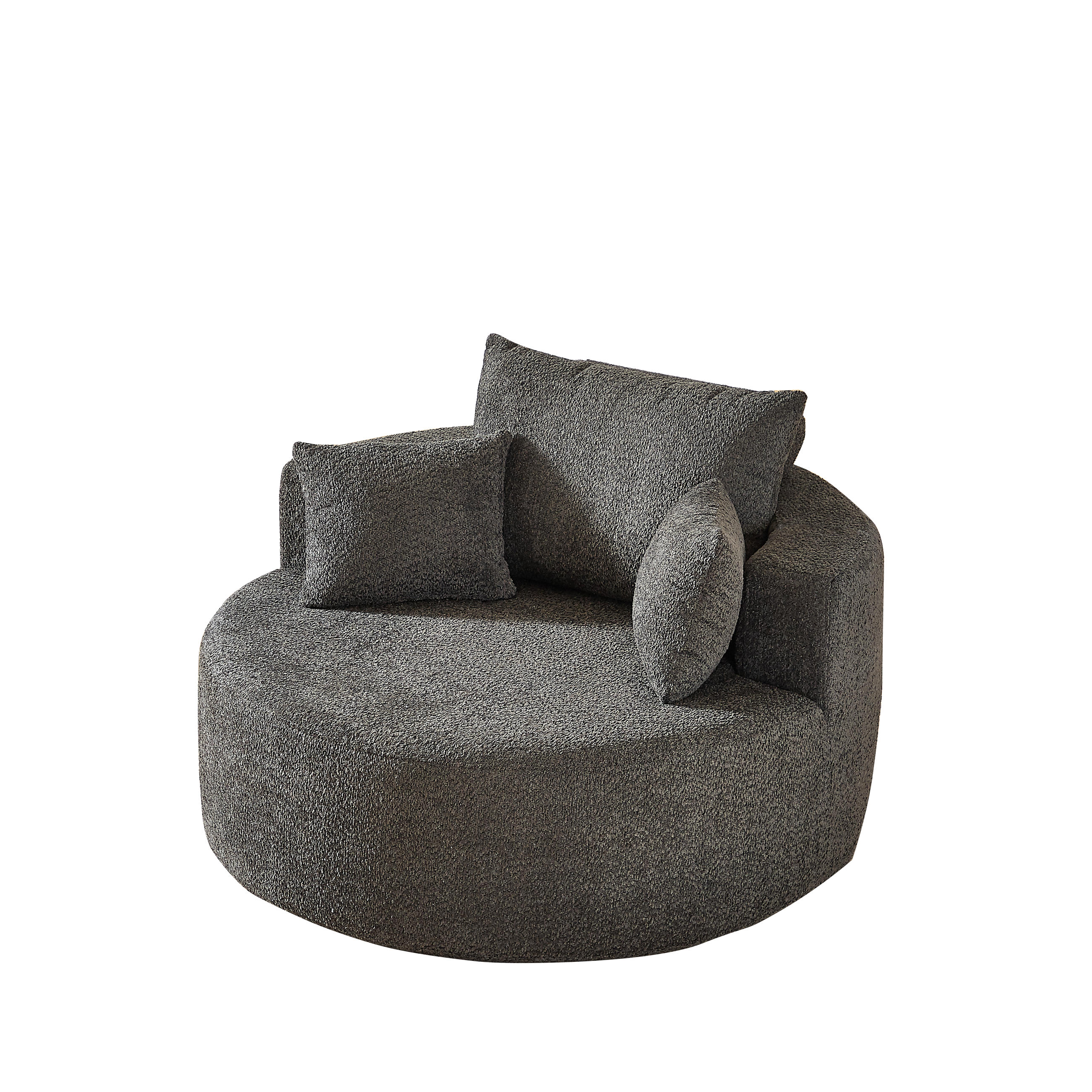 SESSEL DE-34509 Chenille-Stoff Grau - Grau, Textil (127/82/127cm) - ComfortXL