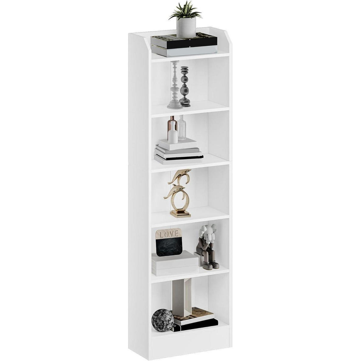 BÜCHERREGAL Standregal Weiß 24 x 48 x 169,5 cm - Weiß, Holzwerkstoff (48/169.5/24cm)