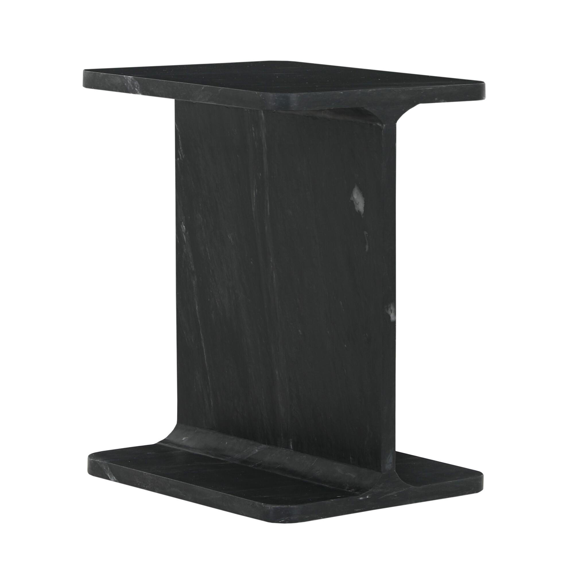 BEISTELLTISCH AVOLA Schwarz 31x38x46 cm - Schwarz, Stein (38/31/46cm) - FURNLUX