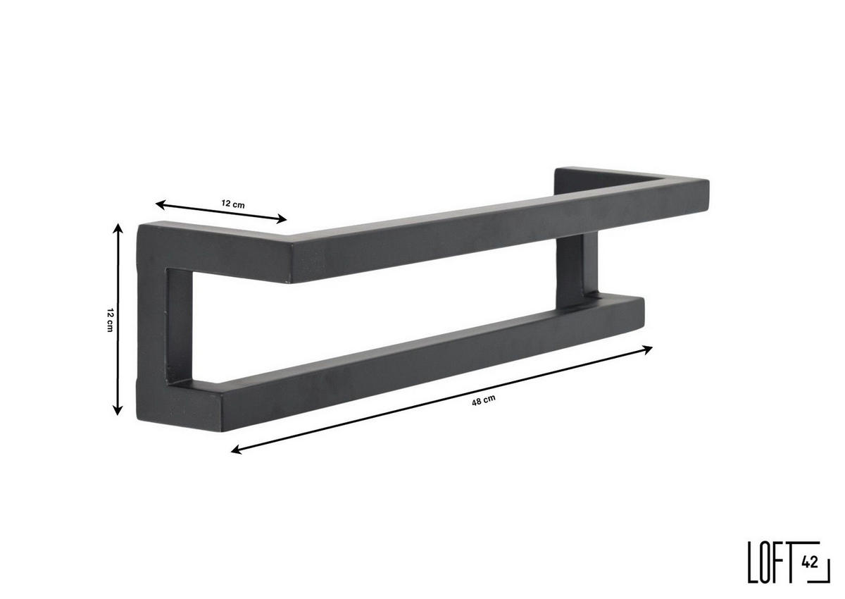HANDTUCHSTÄNDER Fester Schwarz - Schwarz, Metall (48/12/12cm) - LOFT42