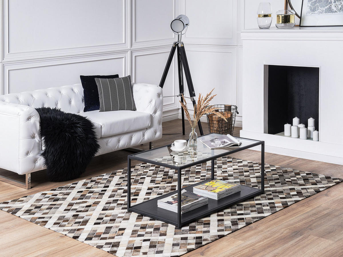 KURZFLOR-TEPPICH Akdere 200/140 cm - Braun, Fell (140/200cm) - Beliani