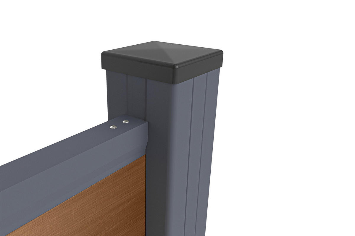 ERWEITERUNGSSET für Verbundzaun 2 m STOCKHORN, H. 150 cm, auf Teakholz-Sockel - Braun, Holzwerkstoff (200/150cm) - Casanoov