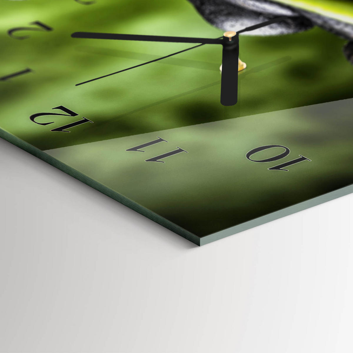WANDUHR 60x30 cm - Blume - Grün, Glas (60/30/0.4cm) - TULUP