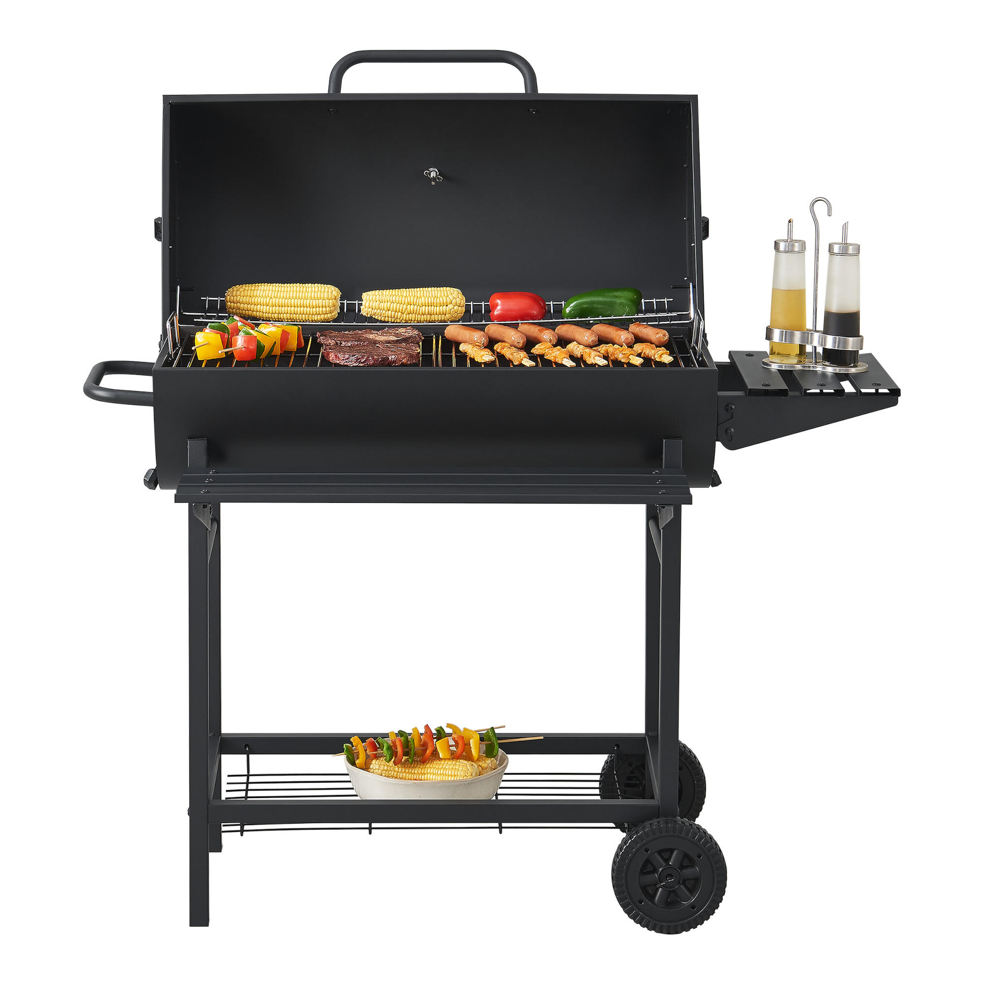 GRILLWAGEN Armento - Schwarz, Metall (108/95/61cm) - casa.pro