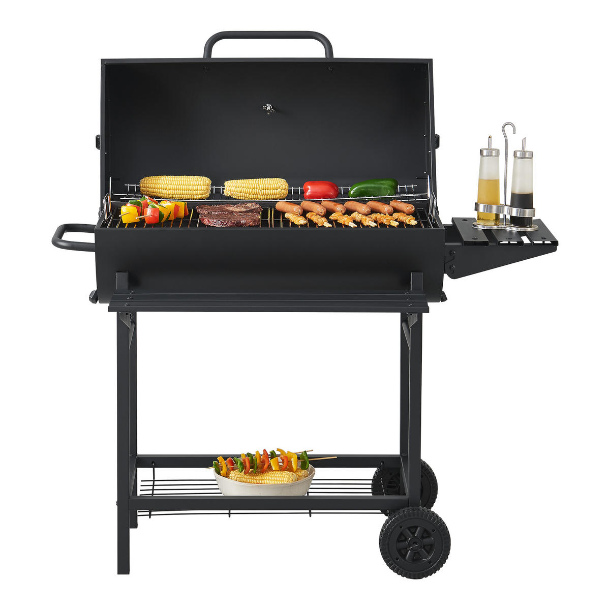 GRILLWAGEN Armento - Schwarz, Metall (108/95/61cm) - casa.pro