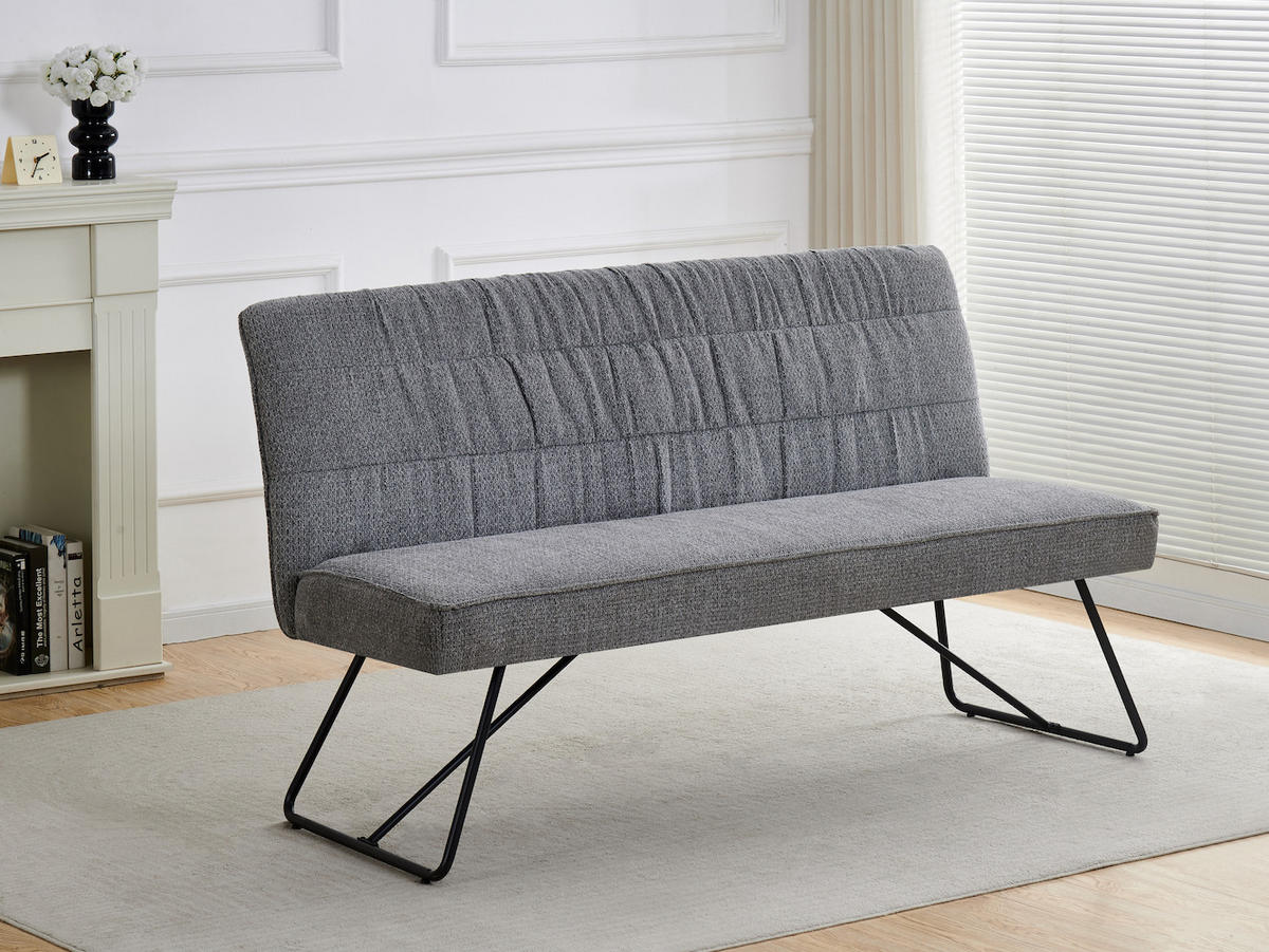 SITZBANK HANNAH - Grau, Metall (160/89/65cm) - DUBI Möbel