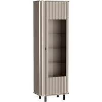 VITRINE Nevada mit 6 Einlegeböden 65 cm Taupe - Taupe/Schwarz, Holzwerkstoff/Metall (65/200/41cm) - Beautysofa