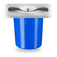 MÜLLEIMER Arbeitsplatte - Blau, Kunststoff/Metall (24/23/24cm) - Relaxdays