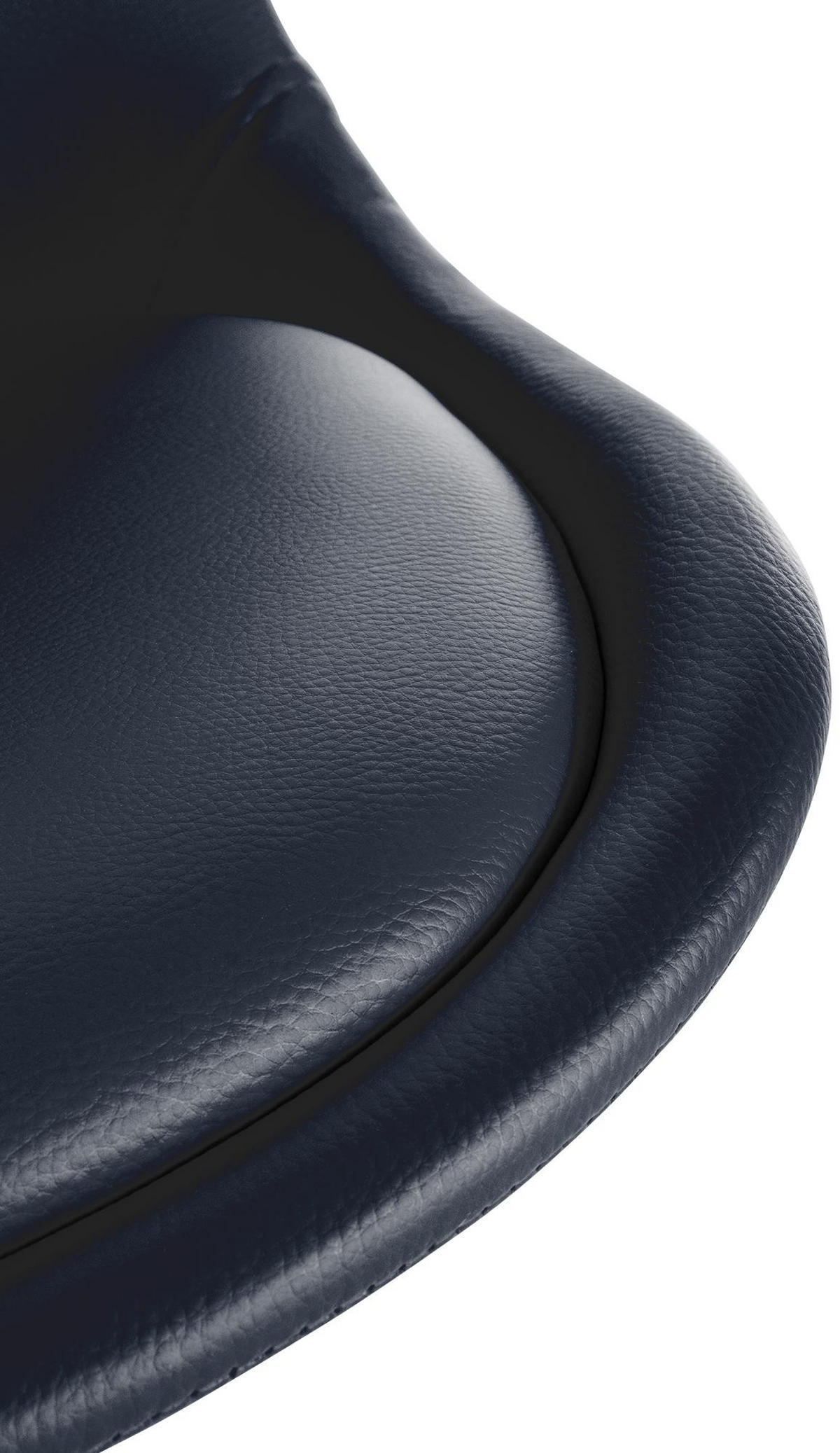 STUHL Lederlook schwarz - Schwarz/Naturfarben, Holz/Textil (48/81/54cm) - CLP