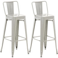BARHOCKER 2er Set Metall Silber - Silberfarben, Metall (44/96/43cm) - CLP