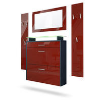 GARDEROBE Malea Fronten in Bordeaux Hochglanz - Bordeaux, Holzwerkstoff (180/180/23cm) - Vladon