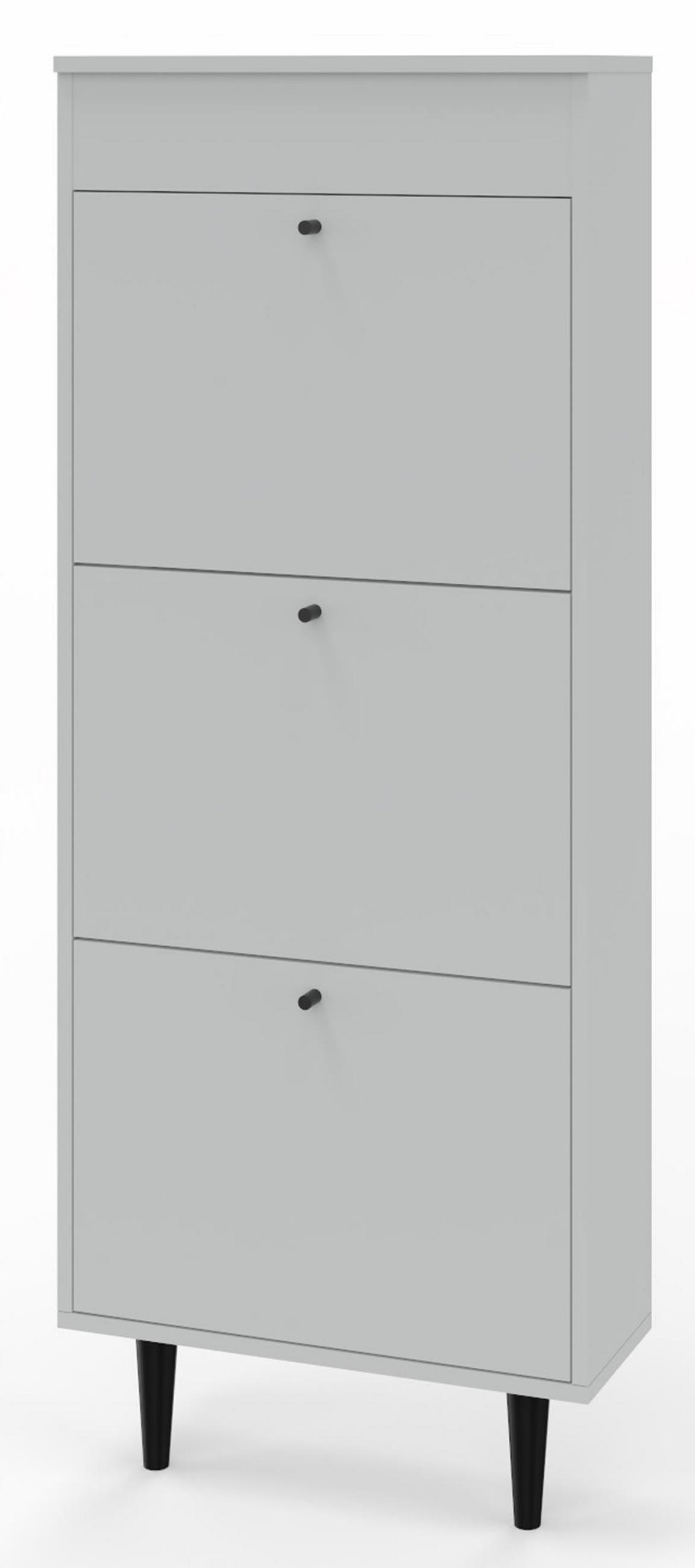 SCHUHSCHRANK Dotti 531 Grau 55/21/141 cm Wandmontage - Grau, Holzwerkstoff (55/141/21cm) - Matkam Möbel