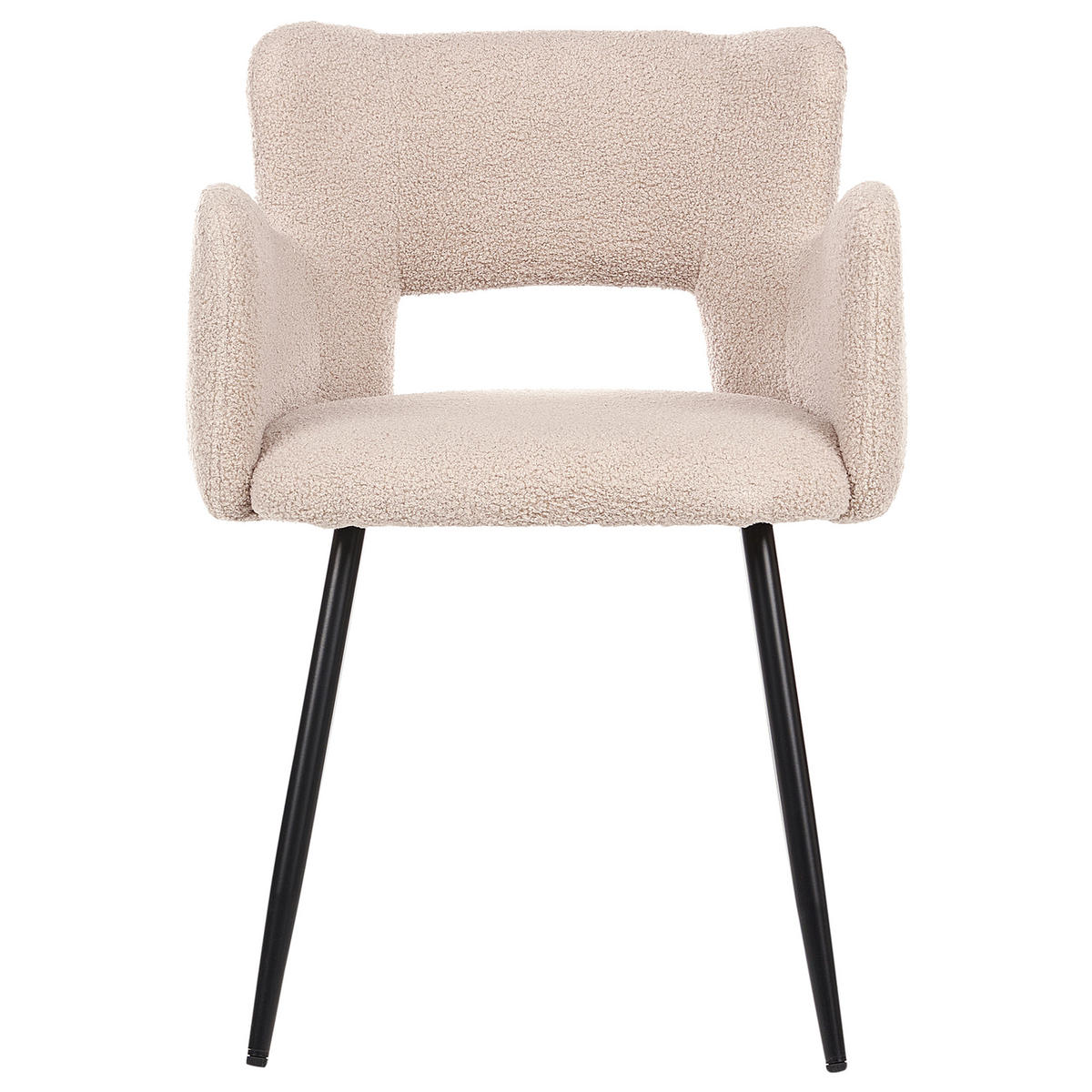 ESSZIMMERSTUHL Beige Sanilac - Beige/Schwarz, Textil (54/76/50cm) - Beliani