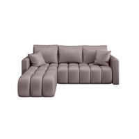 ECKSOFA GARDA links dunkelrosa Velours Monolith 62 - Schlaffunktion, Bettkasten - Pink, Textil (230/150cm) - Cornero