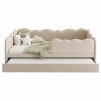 TAGESBETT mit Ausziehbett 90x190 cm Leinen Beige - Beige, Holz (90/190cm) - Meubliv