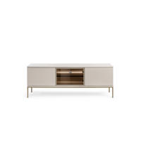 MODERNER TV-Ständer mit geriffelter Front, 154×56×39 cm, Kaschmir / Gold - Beige, Holzwerkstoff (154/56/39cm) - 3XE LIVING