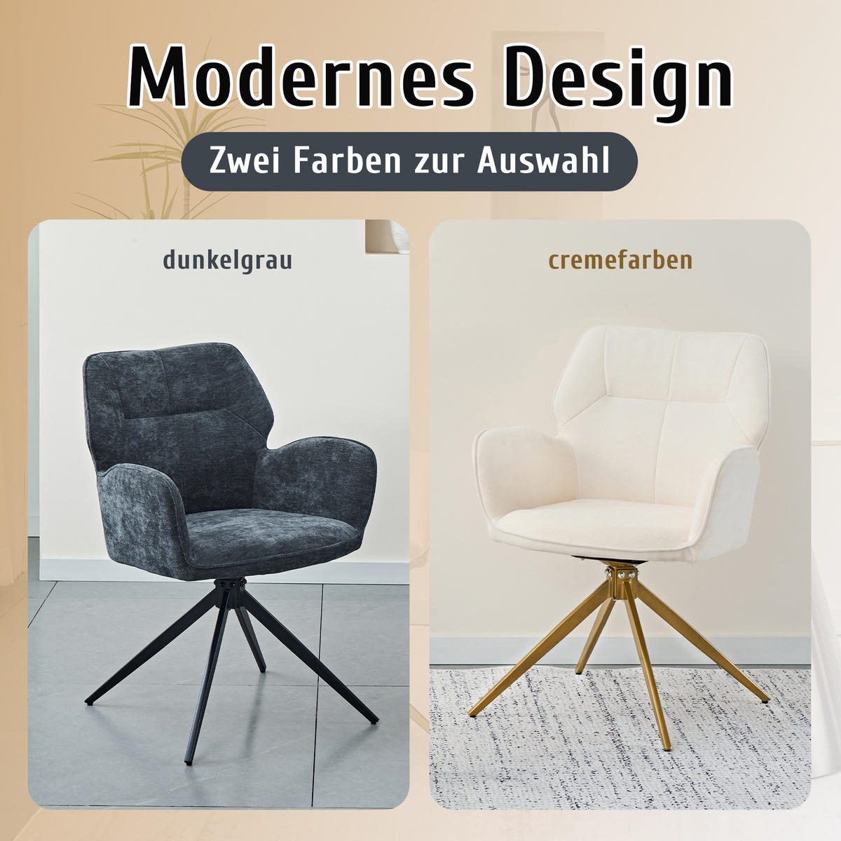 STUHL mit Samtbezug stabil Weiß 45x53.5x84 cm Metall 2er-Set - Weiß, Metall (45/84/53.5cm) - SONNENH