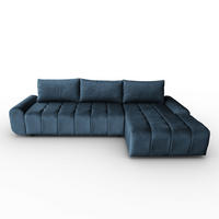 ECKSCHLAFSOFA Costa L Dunkelblau rechts - Schwarz/Dunkelblau, Kunststoff/Textil (290/169cm) - Beautysofa