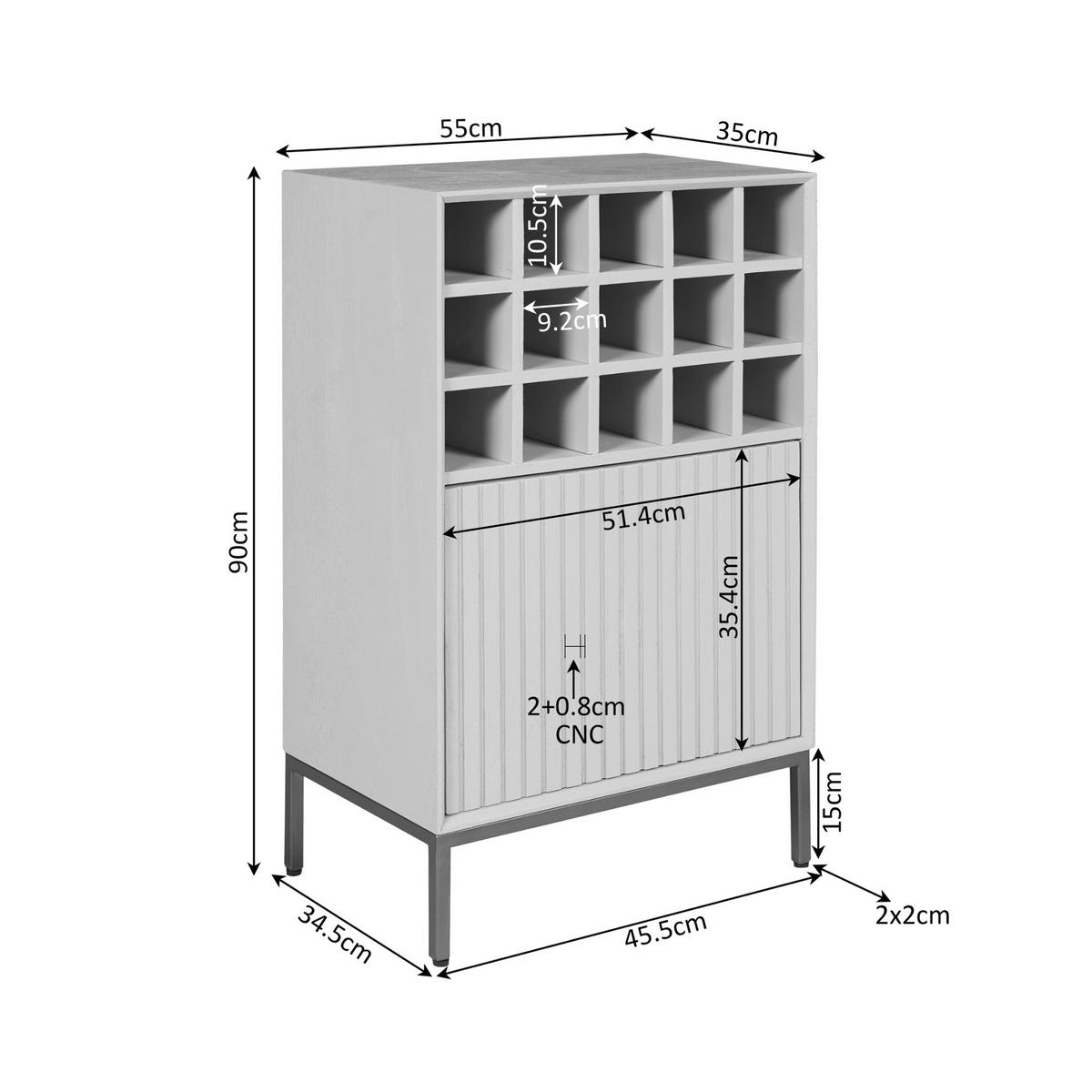 WEINSCHRANK Madison Braun 35/55/90 cm - Dunkelbraun, Holz (55/90/35cm) - Starfurn