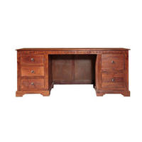SCHREIBTISCH Akazie 180x80x74 nougat lackiert OXFORD #529 - Dunkelbraun, Holz (80/180/74cm) - Massivmoebel24