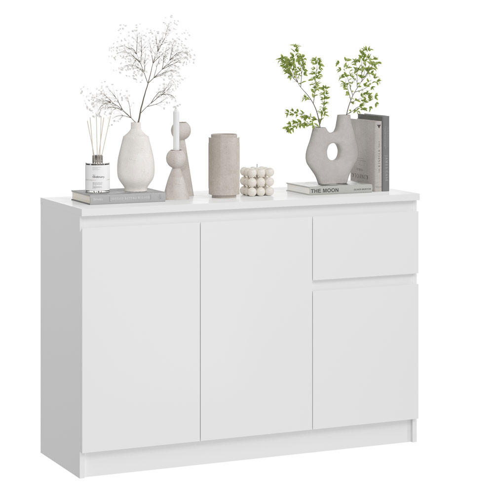 KOMMODE City weiß 120 / 40 / 84cm - Weiß, Holz/Holzwerkstoff (120/84/40cm) - Feldmann-Wohnen