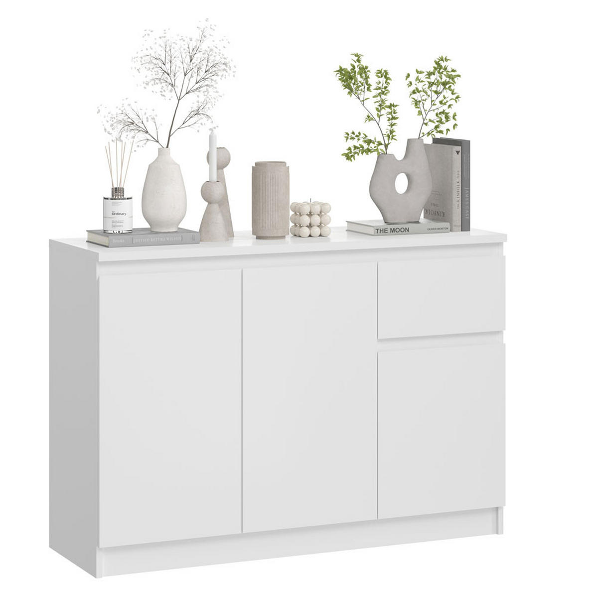 KOMMODE City weiß 120 / 40 / 84cm - Weiß, Holz/Holzwerkstoff (120/84/40cm) - Feldmann-Wohnen