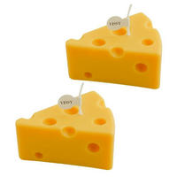 DUFTKERZE 2-teiliges Set Käseform Gelb 8 cm - Gelb, Paraffin (3.8cm)