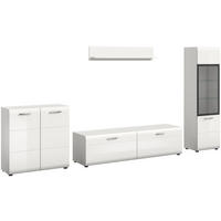 WOHNWAND Ice weiß hochglanz 305/160/41 cm - Weiß, Holzwerkstoff (305/160/41cm) - Xonox